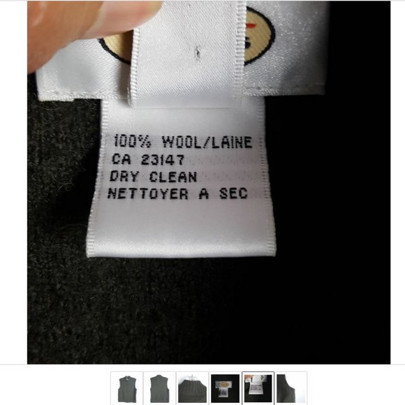 Talbot 100% Wool Army Green Zip Up women sz L Vest - Picture 5 of 7